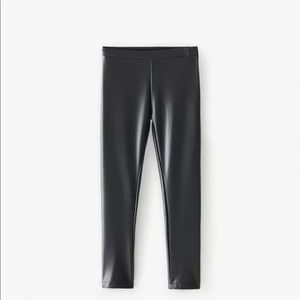 Zara girl’s black rubberized leggings NWT